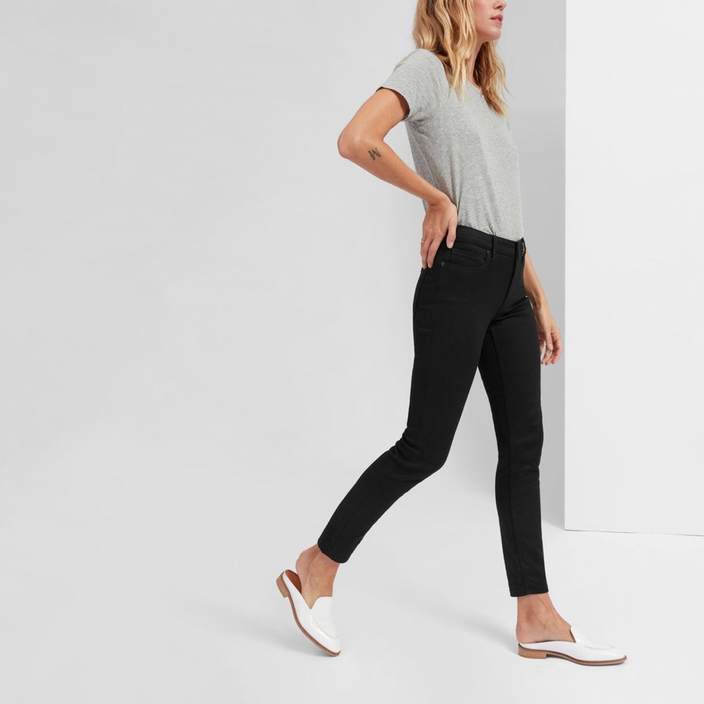 Everlane, Mid-rise Skinny Jeans, Black, size 24.